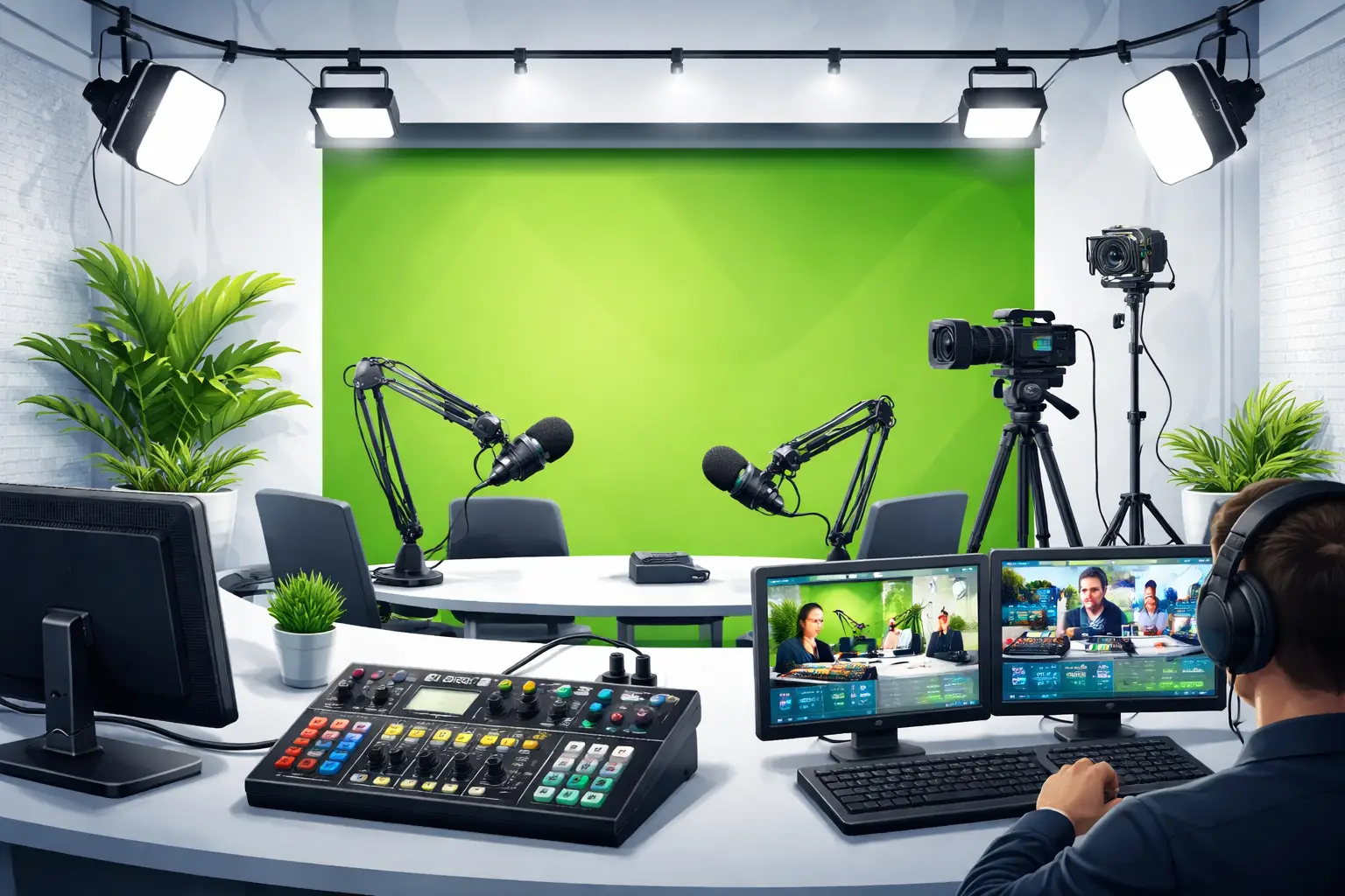 Podcast Recording Studio West London with Green Screen